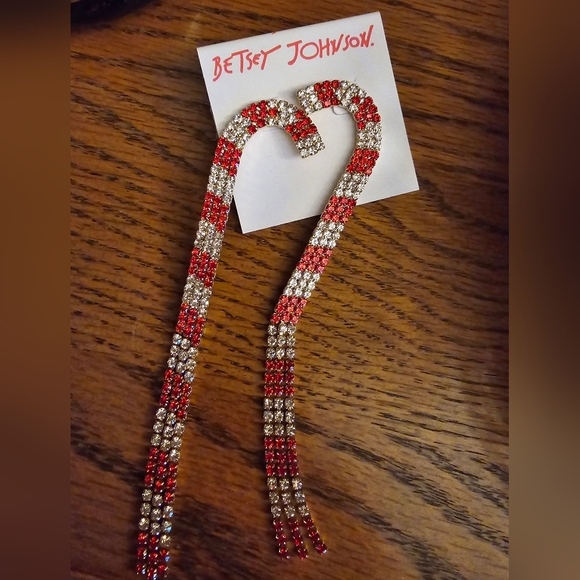 Betsey Johnson Candy Cane Dangle Earrings! - Picture 5 of 12